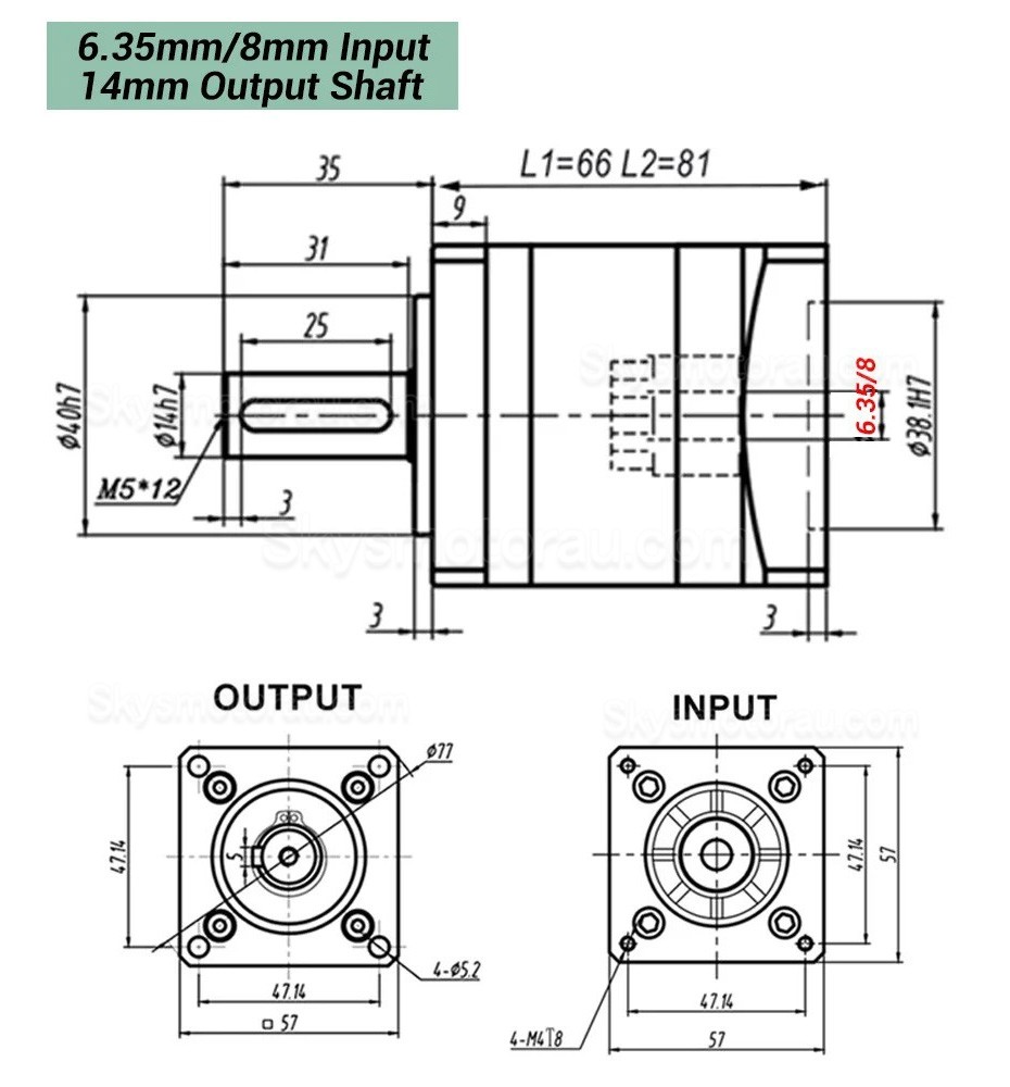 Nema 23 Geared Stepper Motor DLF+HBT5776C 3.5A with 4:1/5:1/10:1/20:1/25:1/40:1/50:1/100:1 Planetary Gearbox